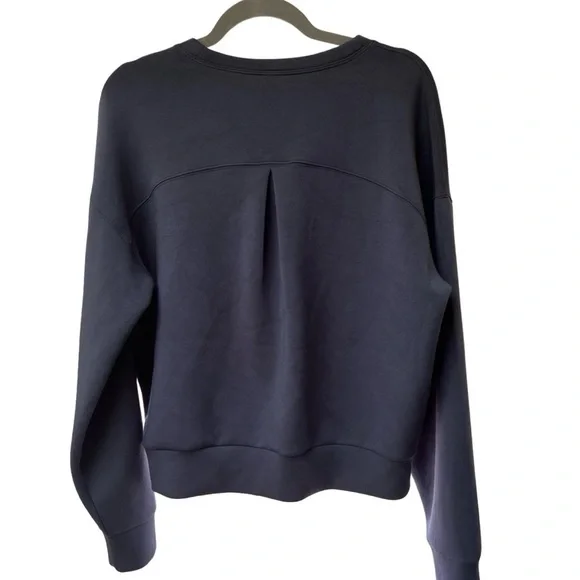 SPANX Air Essentials Dark Storm Blue Crewneck Sweatshirt sz M - Picture 5 of 7